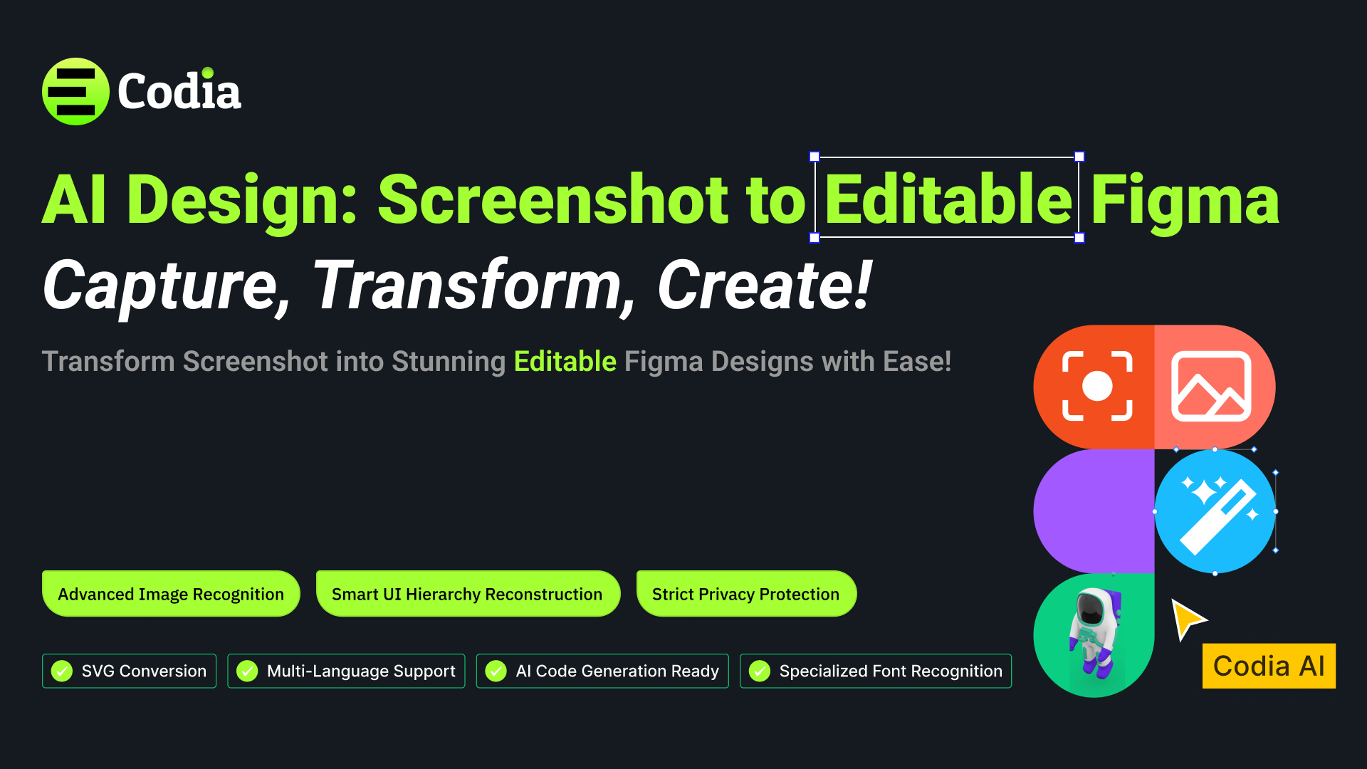 Screenshot → Editable Design