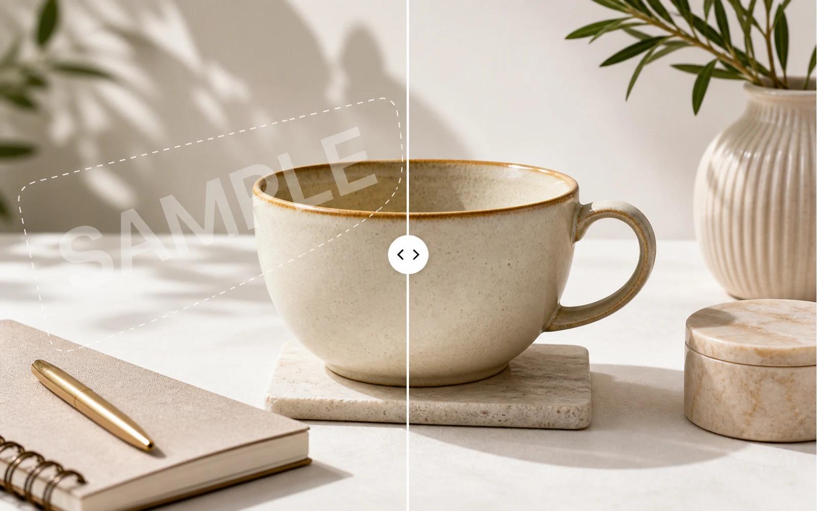 AI watermark remover before and after comparison
