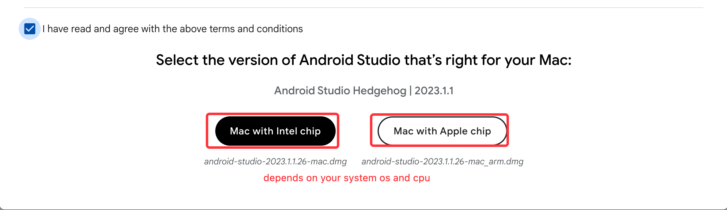 Agree And Download Android Studio